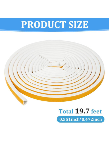 Sello de Puerta de Goma Amzjjle 6.4oz Aislamiento Acústico Blanco