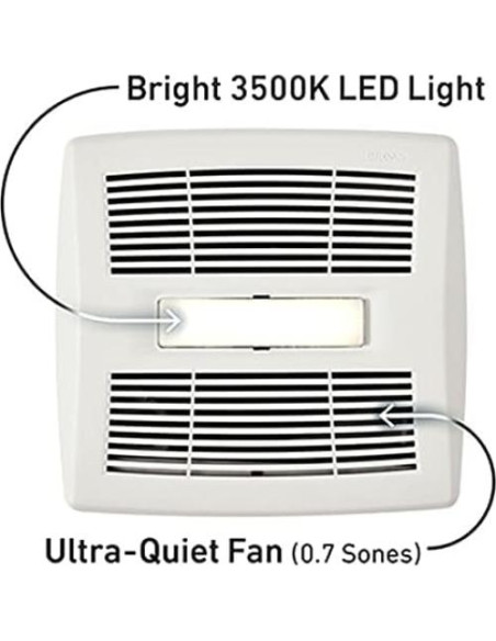 Ventilador de Escape Broan-NuTone AE110L con Luz LED 110 CFM Ventilador de Escape Broan-NuTone AE110L con Luz LED 110 CFM