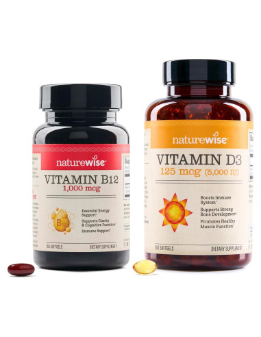NatureWise Vitamina B12 1000 mcg y D3 125 mcg 150 Softgels