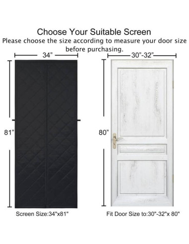 Cortina de Puerta Térmica Aislante Odocovo 32x80" Negra