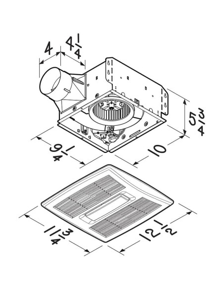 Ventilador de Escape Broan-NuTone AE110L con Luz LED 110 CFM Ventilador de Escape Broan-NuTone AE110L con Luz LED 110 CFM