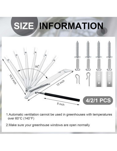 Abridor Automático de Ventana para Invernadero Amylove 2 Pcs