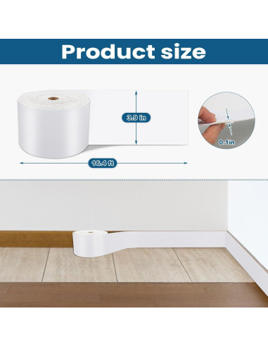 Moldura Autoadhesiva CvoMep 5m Impermeable para Espejo Blanco