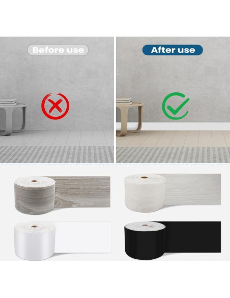 Moldura Autoadhesiva CvoMep 5m Impermeable para Espejo Blanco