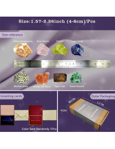 Set de 8 Cristales Chakra Crudos Zhaocaicrab 4-6 cm 2