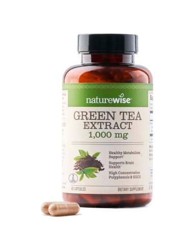 Cápsulas de Extracto de Té Verde NatureWise 1000 mg - 60 Unidades