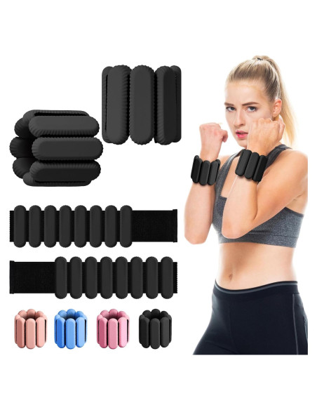 Pesas de Muñeca y Tobillo Lrnvee 0.9 kg Ajustables para Entrenamiento