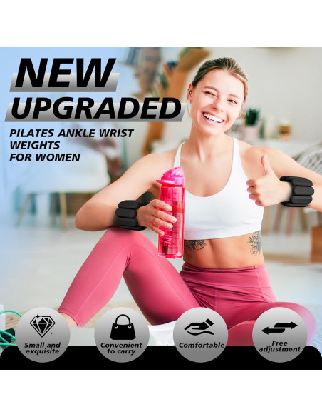 Pesas de Muñeca y Tobillo Lrnvee 0.9 kg Ajustables para Entrenamiento