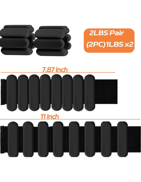 Pesas de Muñeca y Tobillo Lrnvee 0.9 kg Ajustables para Entrenamiento