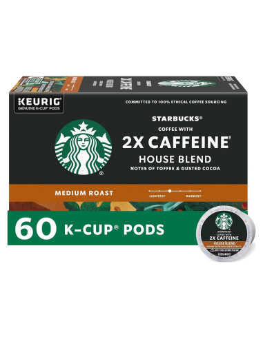 Cápsulas K-Cup Starbucks 2X Cafeína Tueste Medio 60 Unidades