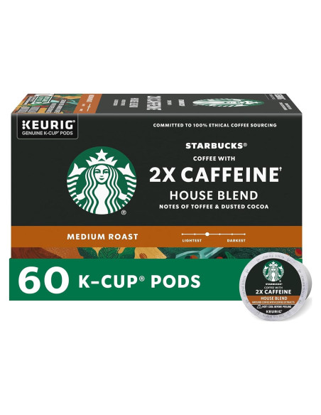 Cápsulas K-Cup Starbucks 2X Cafeína Tueste Medio 60 Unidades