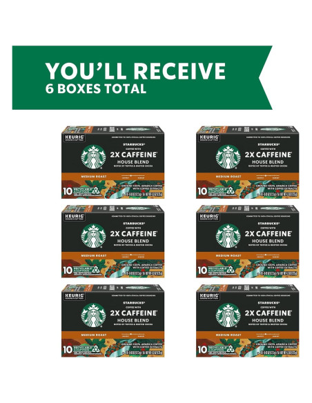 Cápsulas K-Cup Starbucks 2X Cafeína Tueste Medio 60 Unidades