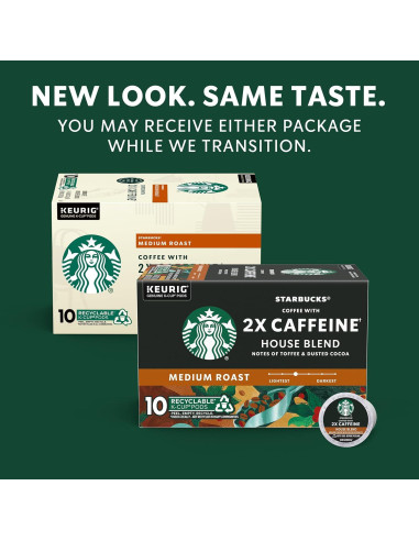 Cápsulas K-Cup Starbucks 2X Cafeína Tueste Medio 60 Unidades