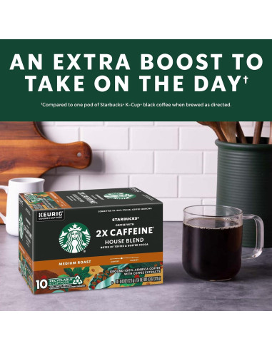 Cápsulas K-Cup Starbucks 2X Cafeína Tueste Medio 60 Unidades