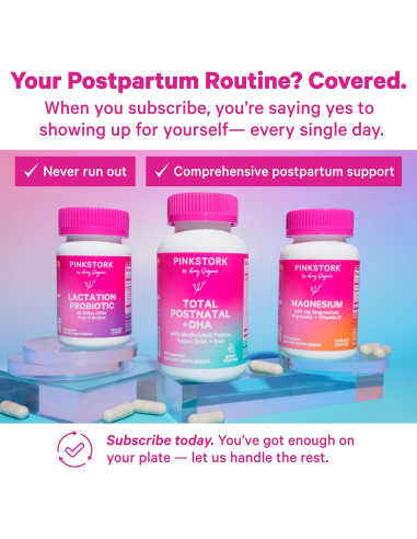 Vitaminas Postnatales Pink Stork 60 Cápsulas con DHA y Hierro