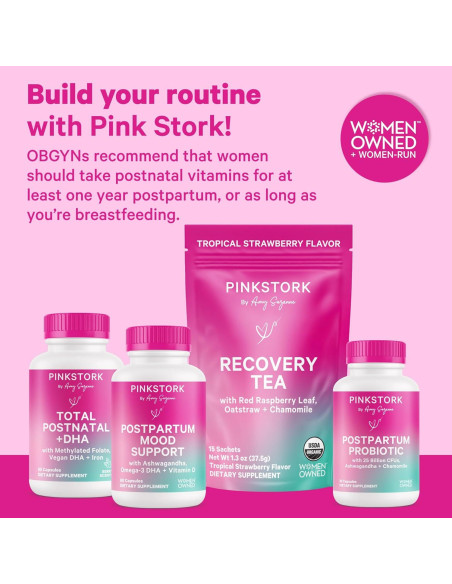 Vitaminas Postnatales Pink Stork 60 Cápsulas con DHA y Hierro