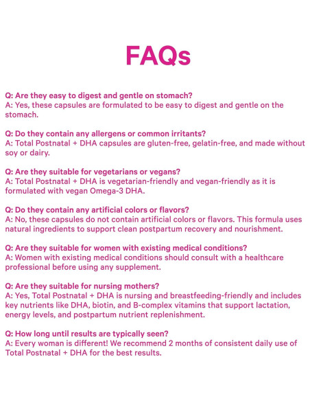 Vitaminas Postnatales Pink Stork 60 Cápsulas con DHA y Hierro