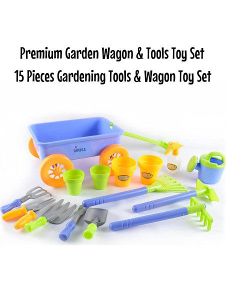 Juego de Jardinería para Niños Dimple con Carro 15 Piezas