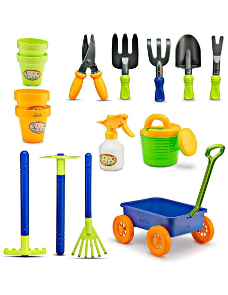 Juego de Jardinería para Niños Dimple con Carro 15 Piezas