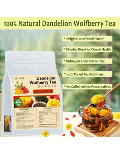 Té Orgánico de Diente de León y Goji Meideal 144g 12 Piezas 2