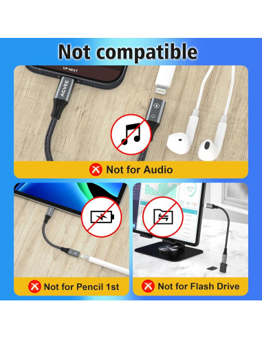 Adaptador Lightning a USB-C AGVEE 4 pulgadas Carga Rápida