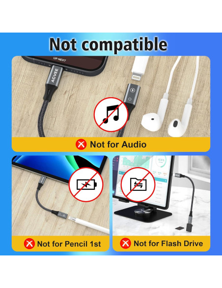 Adaptador Lightning a USB-C AGVEE 4 pulgadas Carga Rápida