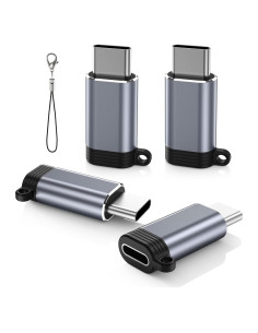 Adaptador Lightning a USB C MoKo 4 Pack Gris