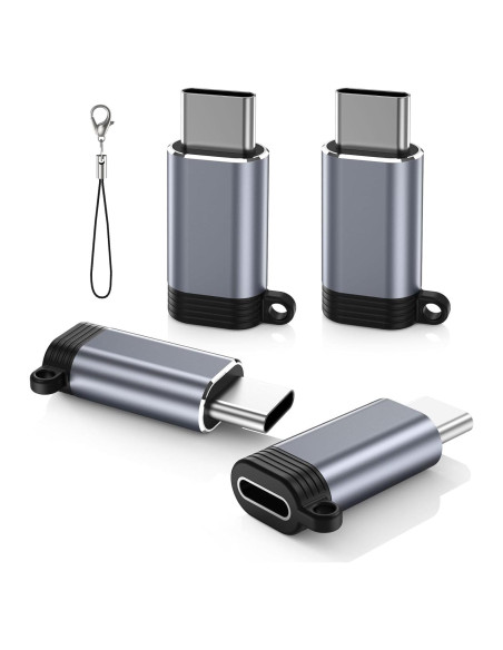 Adaptador Lightning a USB C MoKo 4 Pack Gris
