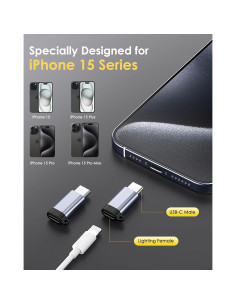 Adaptador Lightning a USB C MoKo 4 Pack Gris 2