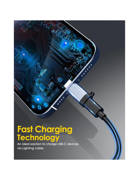 Adaptador Lightning a USB C MoKo 4 Pack Gris