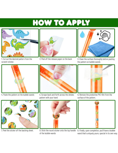 24 Varitas de Burbuja Dinosaurio + 96 Stickers Fiesta