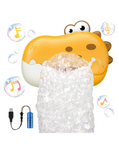 Juguete de Baño Dinosaurio Oichen Amarillo con Música y Burbujas