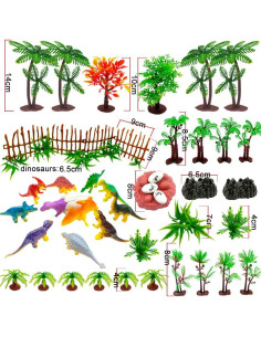 Set de Decoración de Pastel Dinosaurios y Árboles 56 Pcs 2