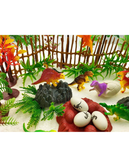 Set de Decoración de Pastel Dinosaurios y Árboles 56 Pcs