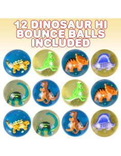 Pelotas de Rebote ArtCreativity con Dinosaurio 3D - Set de 12 2