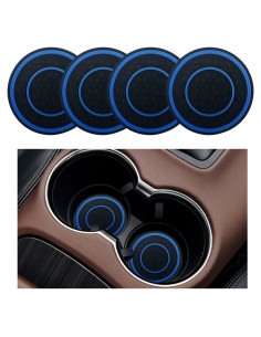 4 Posavasos Antideslizantes Sylvil para Coche Azul 6.99 cm