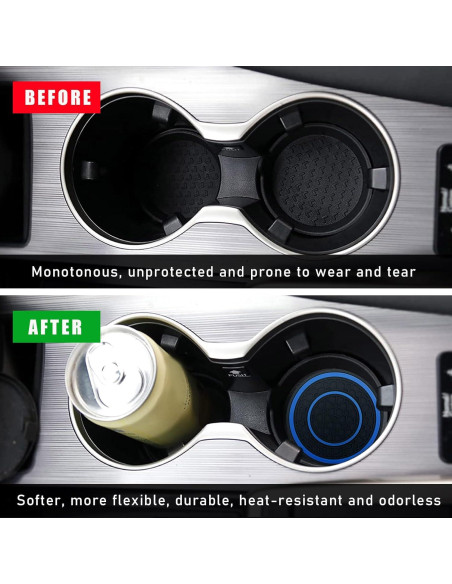 4 Posavasos Antideslizantes Sylvil para Coche Azul 6.99 cm