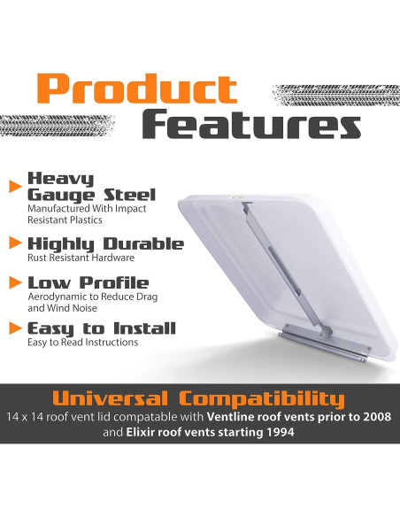 Tapa de Ventilación de Techo Camp'N 14x14 Blanco para RV