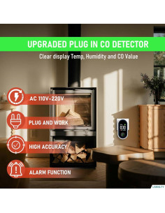 Detector de Monóxido de Carbono Enchufable LSENLTY 2 Piezas 2