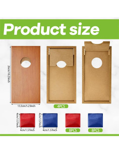 Juego de Cornhole Portátil Meooeck con 4 Tableros y 16 Bolsas 2