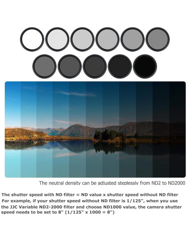 Filtro ND Variable JJC 40.5mm ND2-2000 para Cámaras Sony