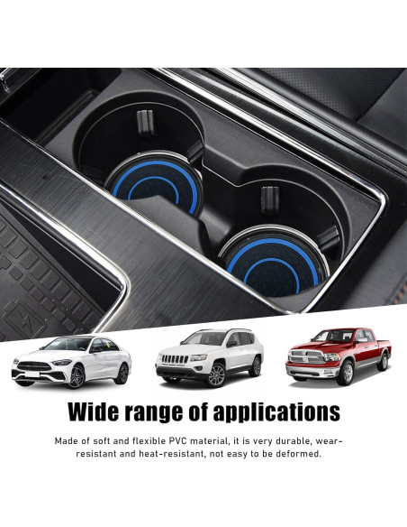4 Posavasos Antideslizantes Sylvil para Coche Azul 6.99 cm