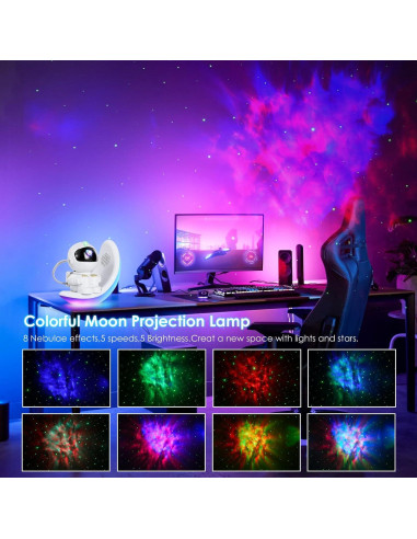 Proyector de Galaxia Vione Astronauta LED Bluetooth 18.5cm