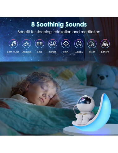 Proyector de Galaxia Vione Astronauta LED Bluetooth 18.5cm