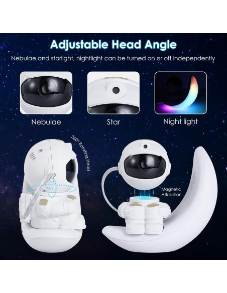 Proyector de Galaxia Vione Astronauta LED Bluetooth 18.5cm