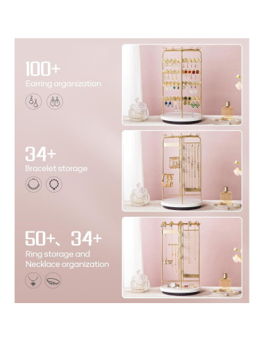 Soporte de Joyería Homde HJ007 Rotatorio para Tocador