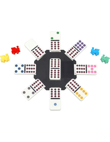 Juego de Dominó Doble 12 Regal Games - 91 Fichas Coloridas