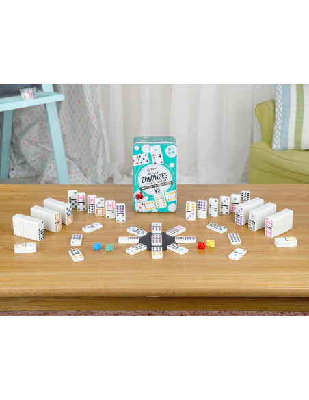 Juego de Dominó Doble 12 Regal Games - 91 Fichas Coloridas