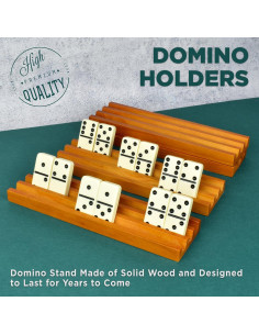 Soportes de Dominó de Madera Queensell - Juego de 4 Accesorios 2