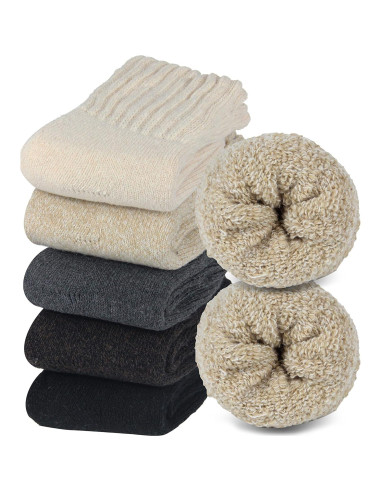 Calcetines de Bota BomKinta para Mujeres - 5 Pares Cálidos